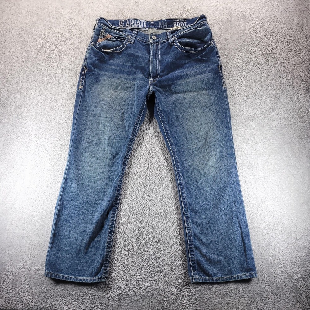 Ariat M4 Boot Jeans Mens 36x30 Blue Low Rise Relaxed Bootcut Workwear